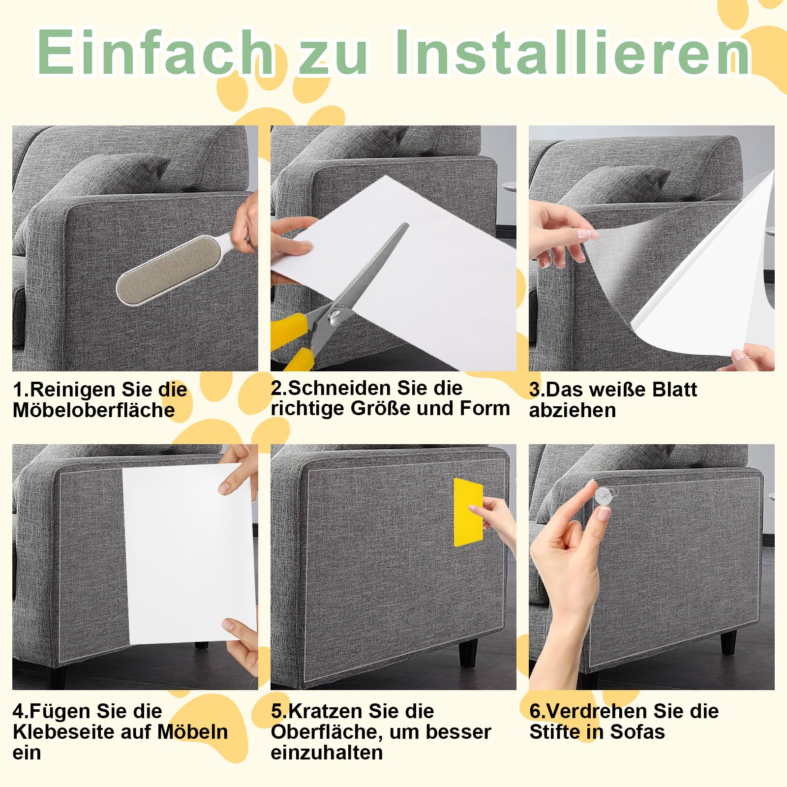 Pellicola Antigraffio Per Mobili - 30cm X 3m Trasparente Per Gatti - Foto 12