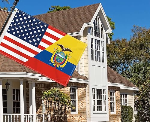 Miniatura 5 de Bandera de Ecuador de Estados Unidos de 3 x 5 pies, gran pancarta ecuatoriana de 150D para exteriores, impresión de doble cara, decoración de
