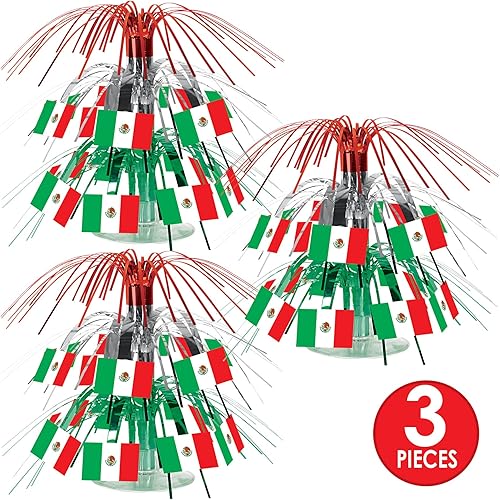 Miniatura 7 de Bandera mexicana mini Cascade Centerpiece accesorio de fiesta 1count 1Pkg