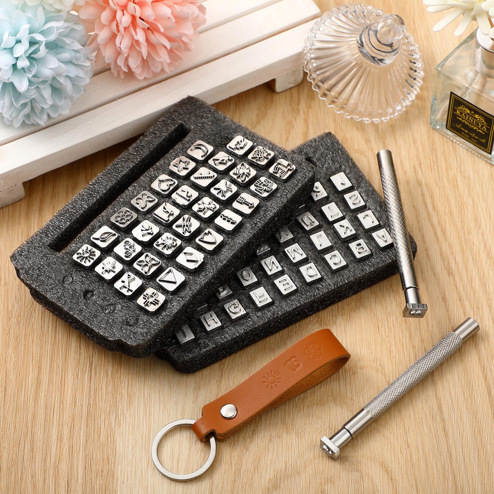Leather Stamping Kit - 70 Stamps & Tools -5