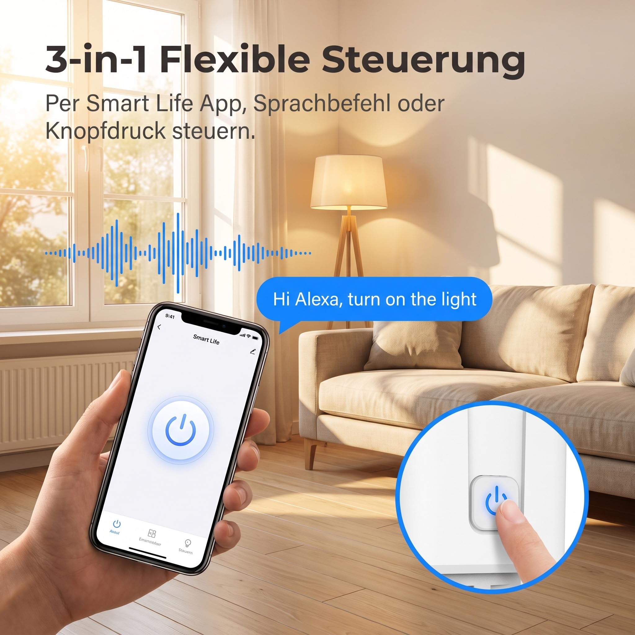 WLAN Steckdose 2,4GHz/5GHz Dualband Smart Steckdose mit Strommessung