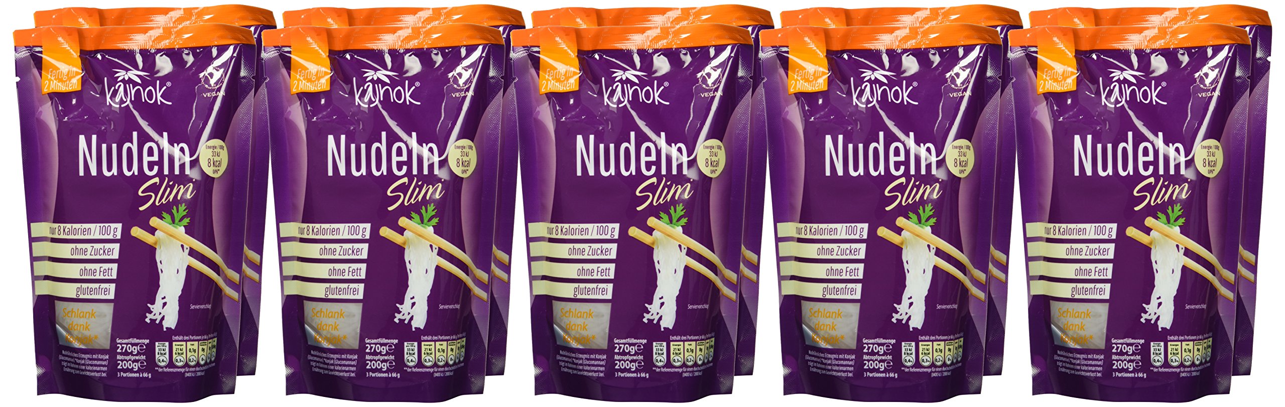 kajnok Nudeln Slim, 10 x 270 g, Abtropfgewicht 200 g