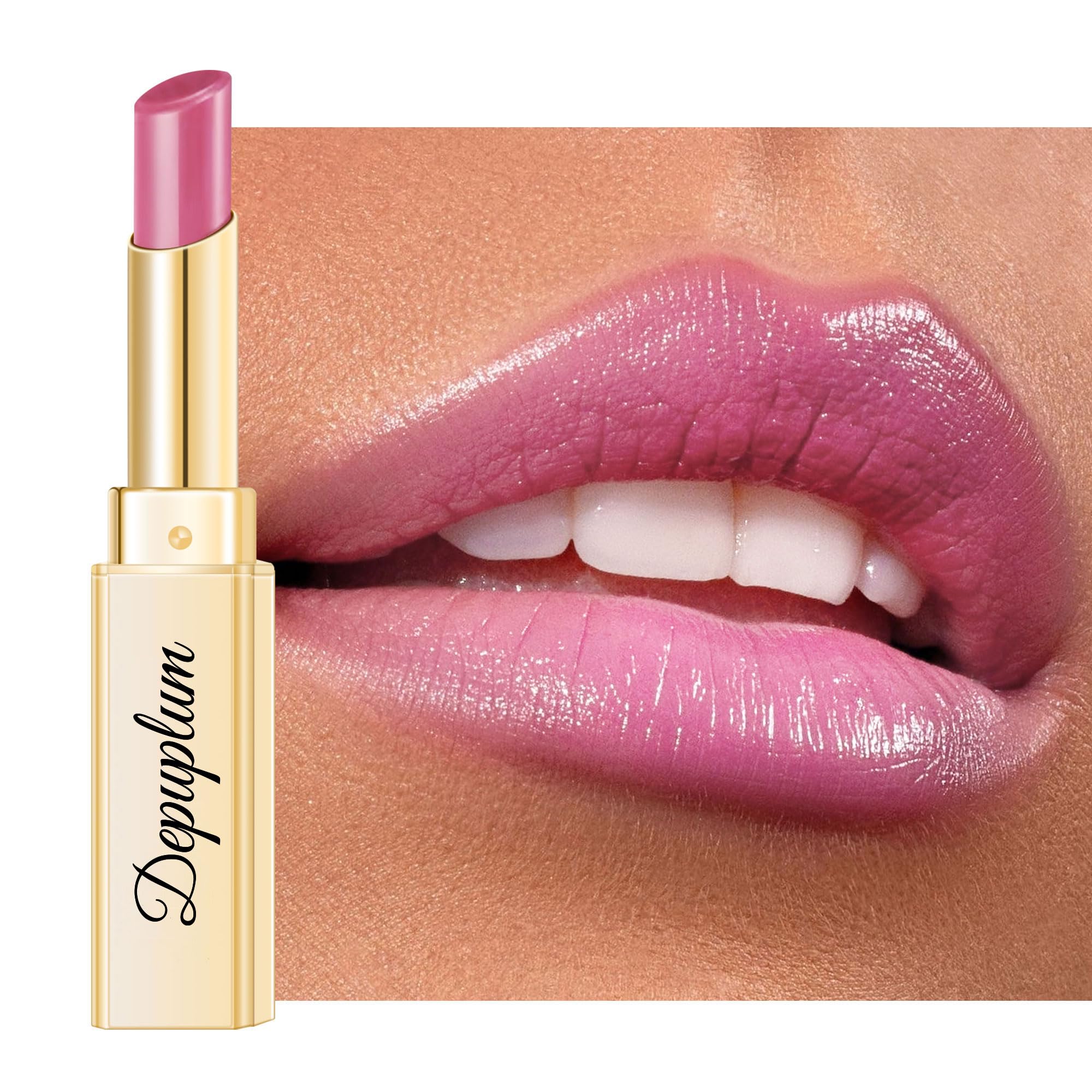 Pink Lipstick for Women Hydrate Glossy Lipstick Moisture Lip Gloss Sheer-Medium Coverage Shine Tinted Lip Balm for Dry Lips, DEM88 First love