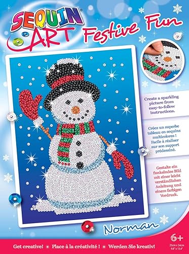 Arte de lentejuelas rojo Norman The Snowman, kit de manualidades y manualidades brillantes manualidades creativas para adultos y niños