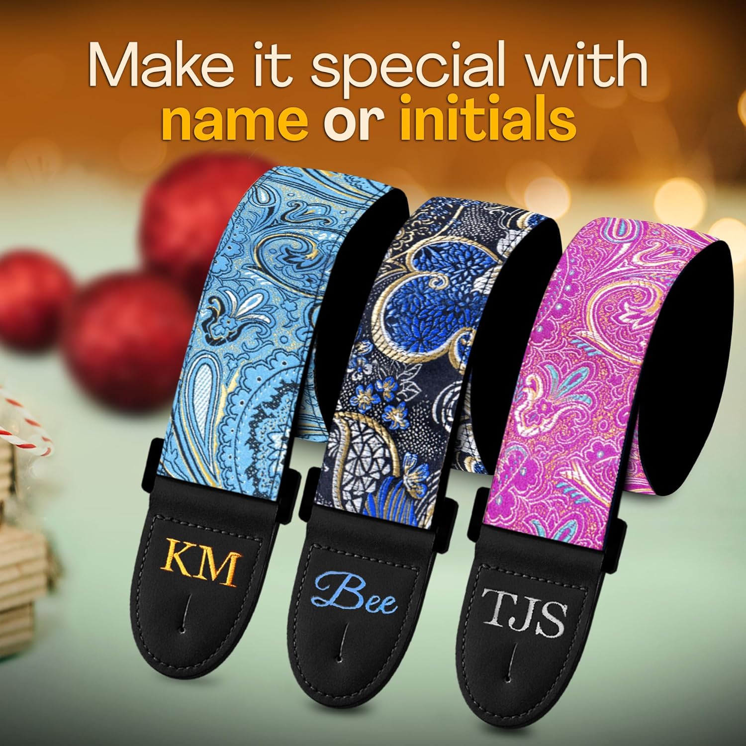 Art Tribute Personalized Guitar Strap Indian Ocean including - 2 Picks + Locks + Secure Button. Add Your Text and We Make It Especially For You Get Your Own Custom Guitar Strap, No Shipping Cost!