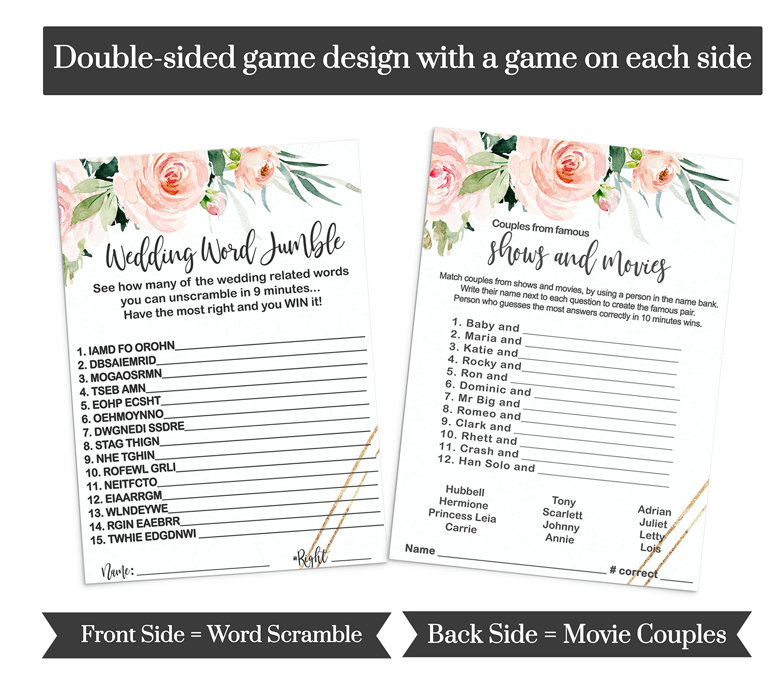 Free Printable Bridal Shower Games Famous Couples