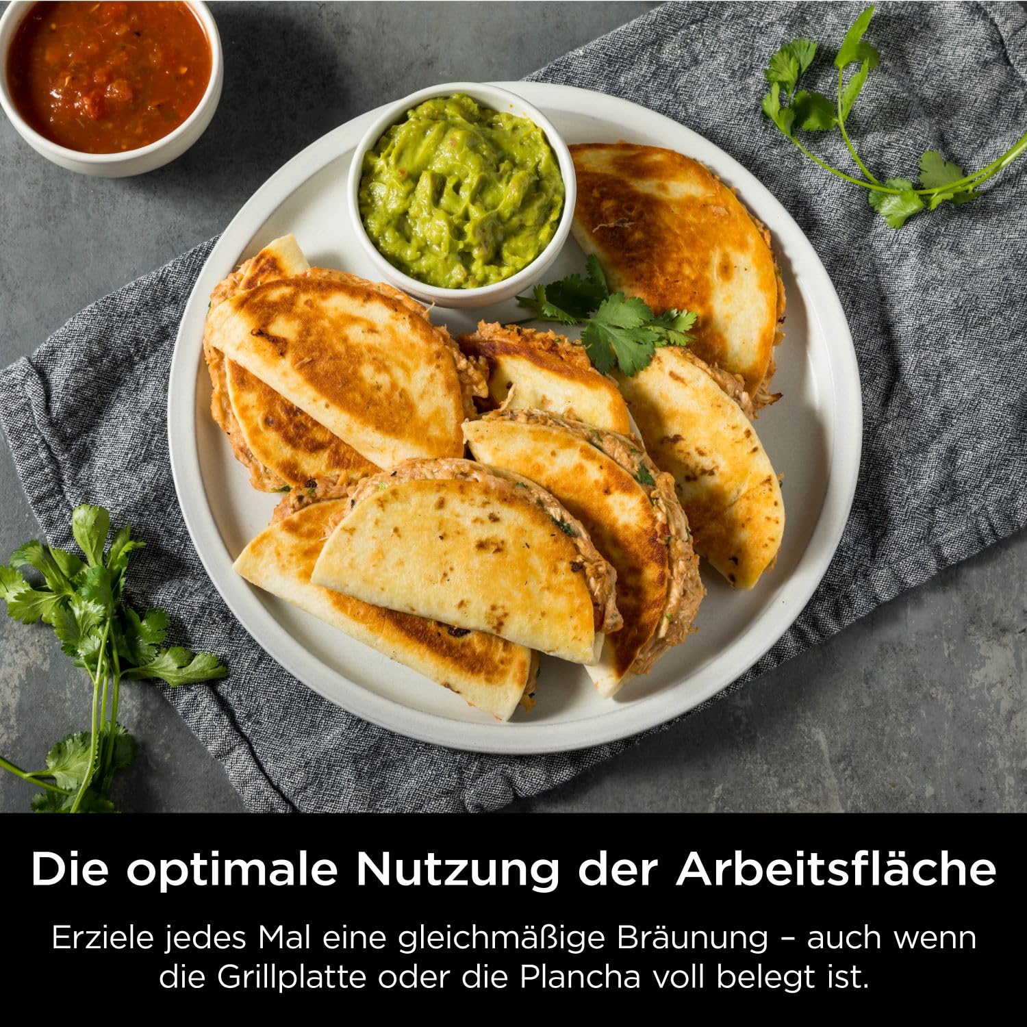 Ninja Sizzle Pro XL Indoor-Grill & Plancha GX101EU, Keramikbeschichtung, abnehmbarer Deckel, Silber/Schwarz