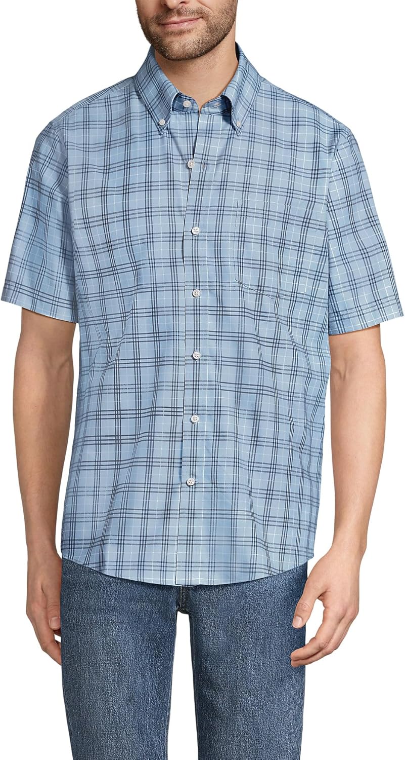 Lands' End Men's Short Sleeve No Iron Twill Shirt