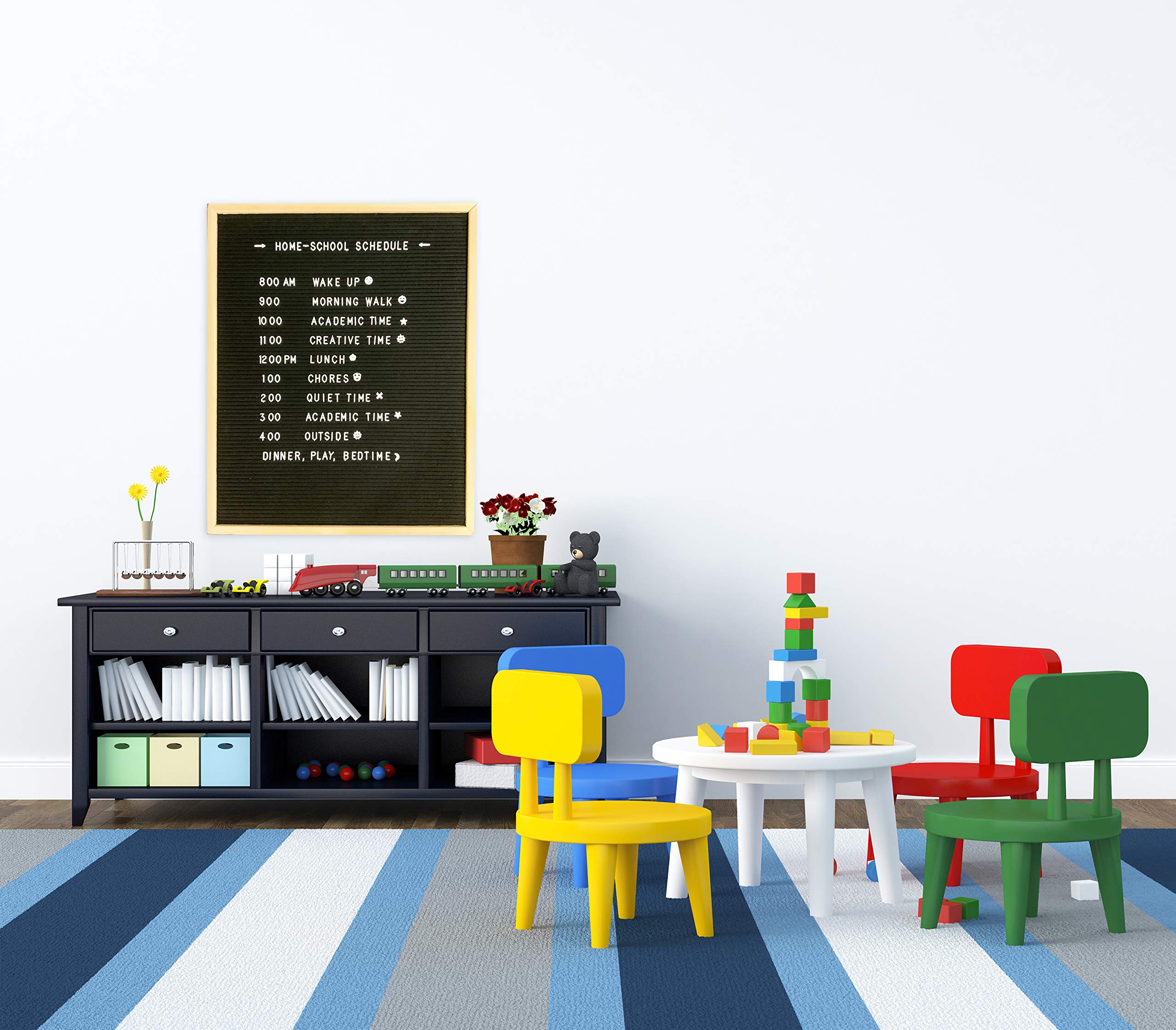 Extra Large Letter Board 24x30 by Majestick Goods | Black Felt Menu Board Giant Letter Board | Oak Frame Letterboard Menu for Restaurant w/ Changeable Letters and Numbers Salon Price List Board (BN 2)