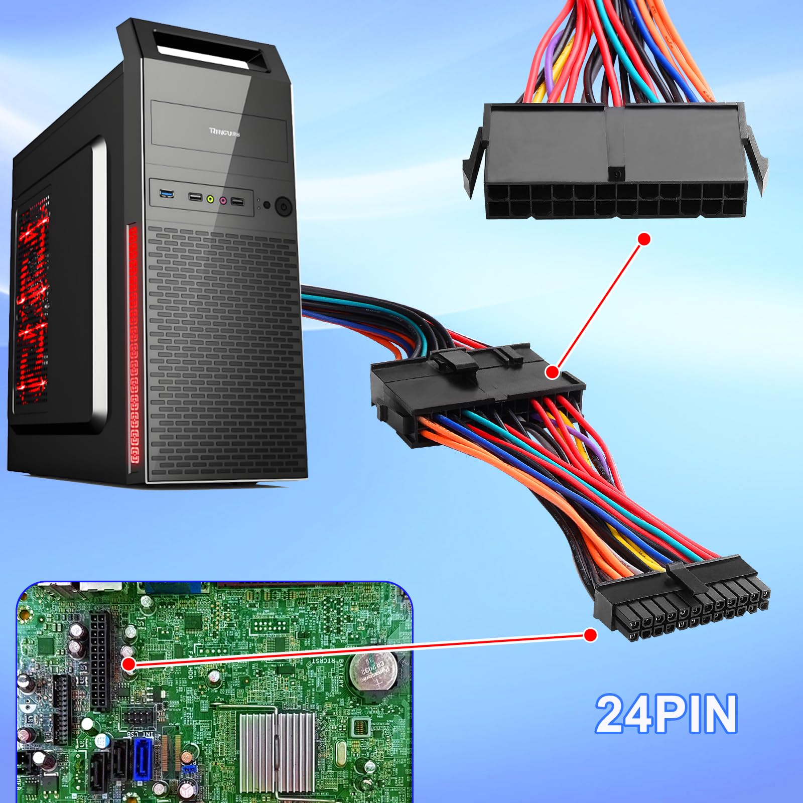 Amazon.co.jp: ELFJMZP ATX 24ピンからミニATX 24ピン変換アダプター
