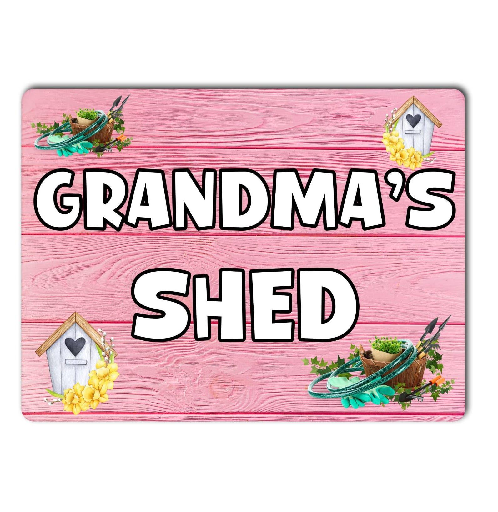 Decalarama Grandma Metal Sign Gift – Grandma's Shed - Cute Fun Novelty Aluminium Present