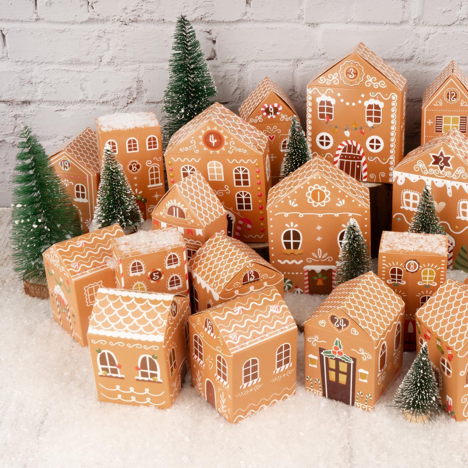 BOFUNX Calendario Adviento Navidad 24pcs Cajas Papel Regalo Decoración Navideña