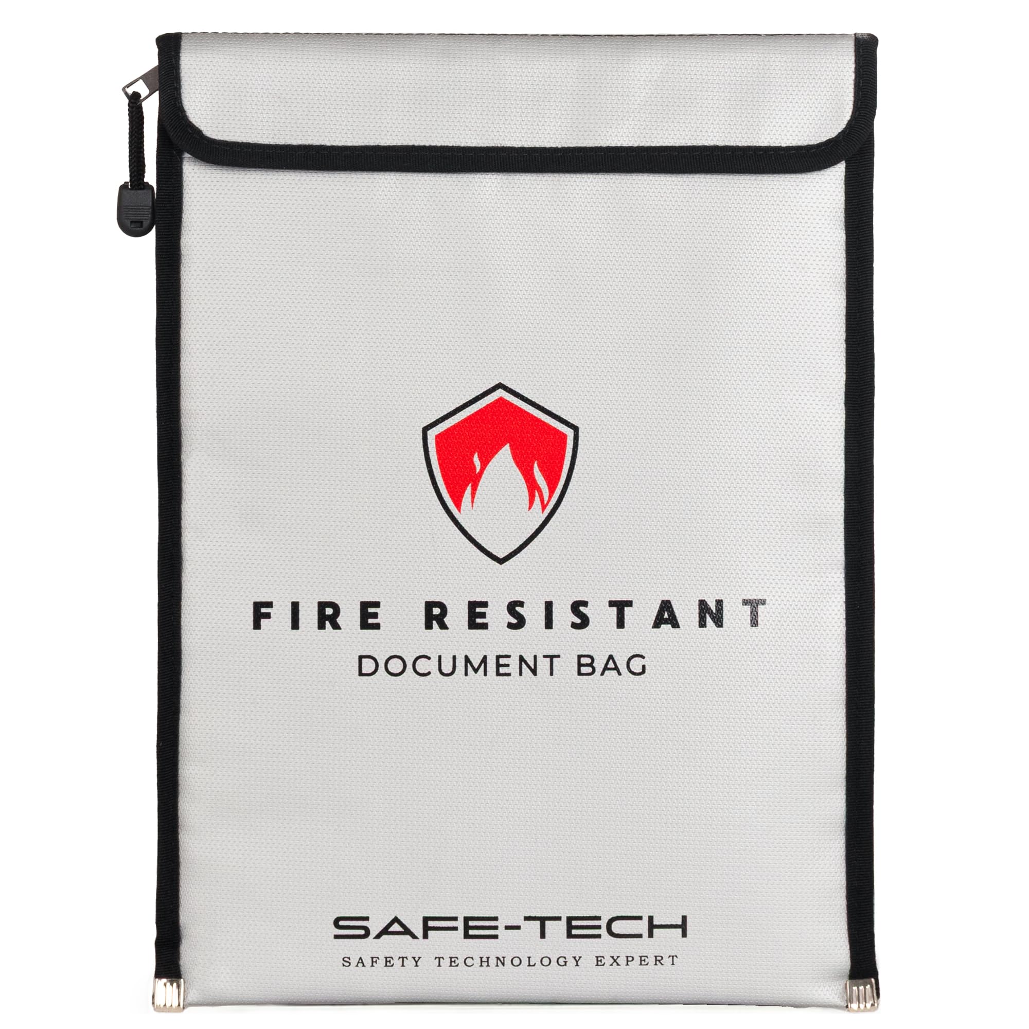 Safe Tech Silver Safe-Tech Upgraded Fireproof Document Bag A4, 1300°C Blow Torch Tested Fireproof Document Storage For Legal Certificates, Fire And Waterproof Document Holder, Fire Resistant Documents Case,