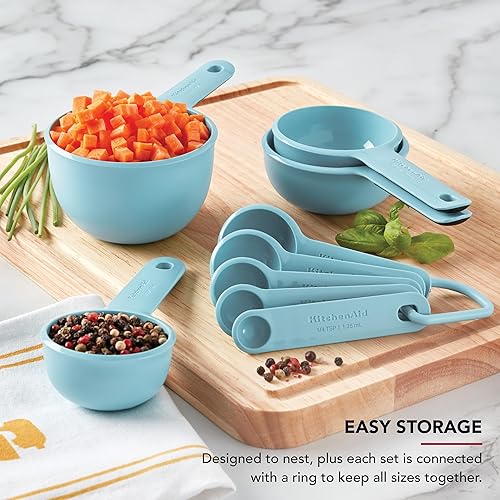 Miniatura 10 de KitchenAid Juego de tazas y cucharas medidoras universales fáciles de leer con mango de agarre suave para un máximo control, agujero para colgar y