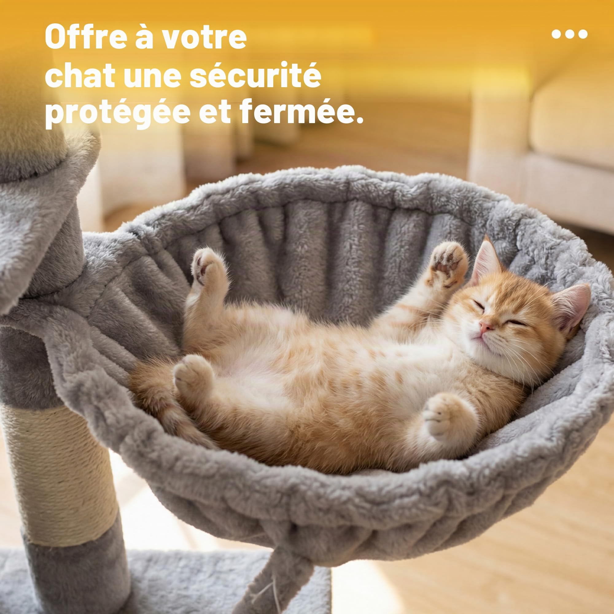 Hey-brother Arbre à Chat, Un Tour de Jeux pour Chats avec Jouets, Une Tour pour Chats intérieure équipée d'un perchoir bourré de Peluche et d'un hamac Confortable, Gris 0EMPJ004SW-N