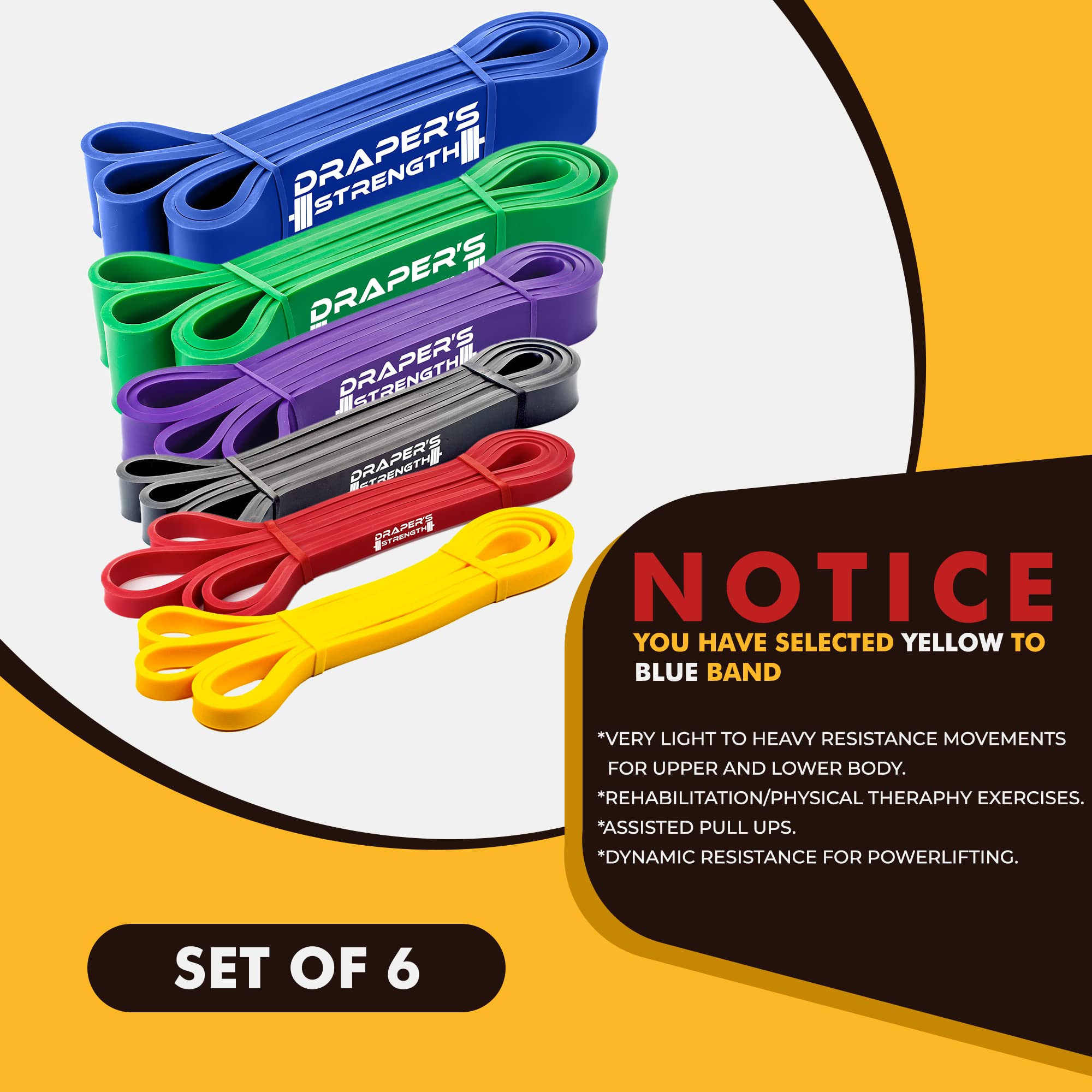 Heavy Duty pull Up ayudar y levantamiento de potencia elástico bandas por la fuerza de Draper – añadir resistencia para estiramiento, ejercicio, y Ayuda a Pull Ups. Libre eworkout guía (o juego de