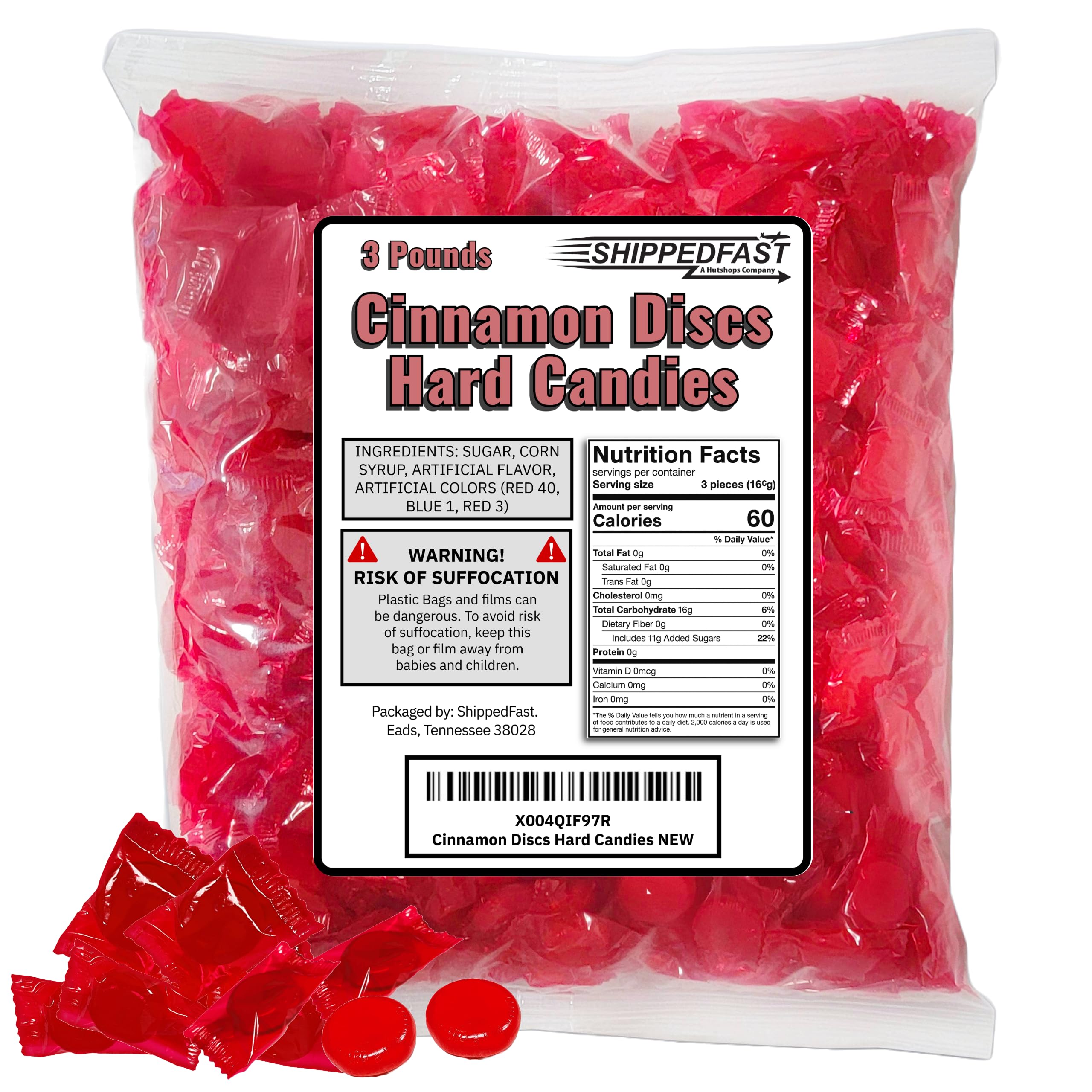Amazon.com : Cinnamon Discs Hard Candies - (3 Pound Bag) of