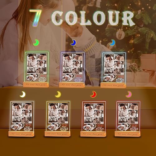 Miniatura 5 de Marco de fotos acrílico personalizado con foto, regalo personalizado de aniversario para parejas para mujeres y hombres, placa acrílica