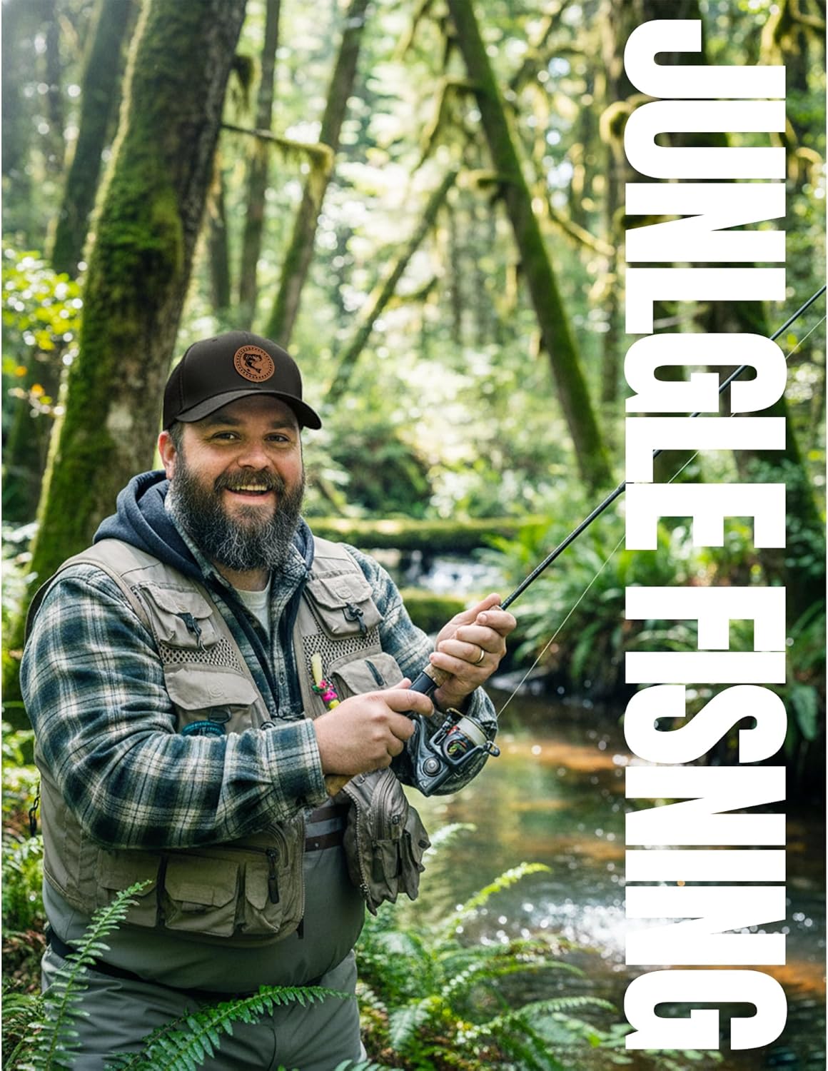 Fishing Gifts for Men Women, Unique Stuff Fish Flag Trucker Hat for Fisherman Best Gift, Black/Grey - Image 5