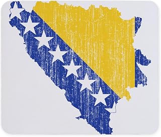 CafePress Bosnia and Herzegovina Flag and Map Mousepad Non-Slip Rubber Gaming Mousepad