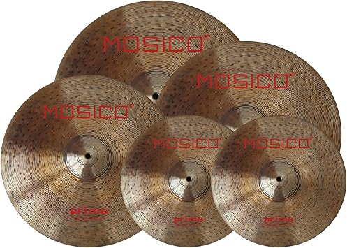 Bronze Alloy Cymbal Pack Prime Series Hand Hammered Cymbal 14"Hihats 16"Crash 18"Crash 20"Ride Plus Free Cymbal Bag 5 Pieces Cymbals for Drum Set