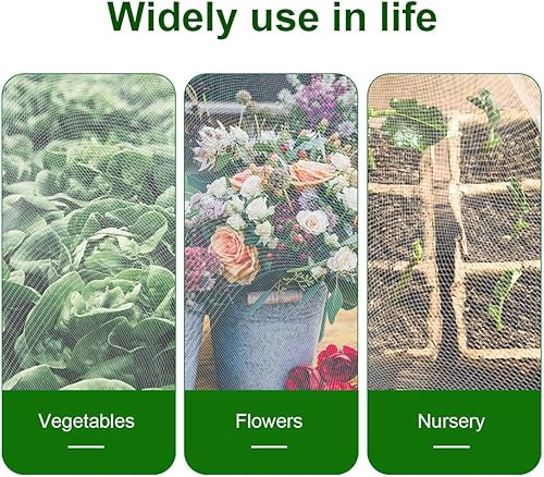 Miniatura 5 de Red blanca para insectos, malla de jardín Luxiv para contra insectos, pájaros, plantas, barrera vegetal para contra ardillas, insectos (6.5 x 16