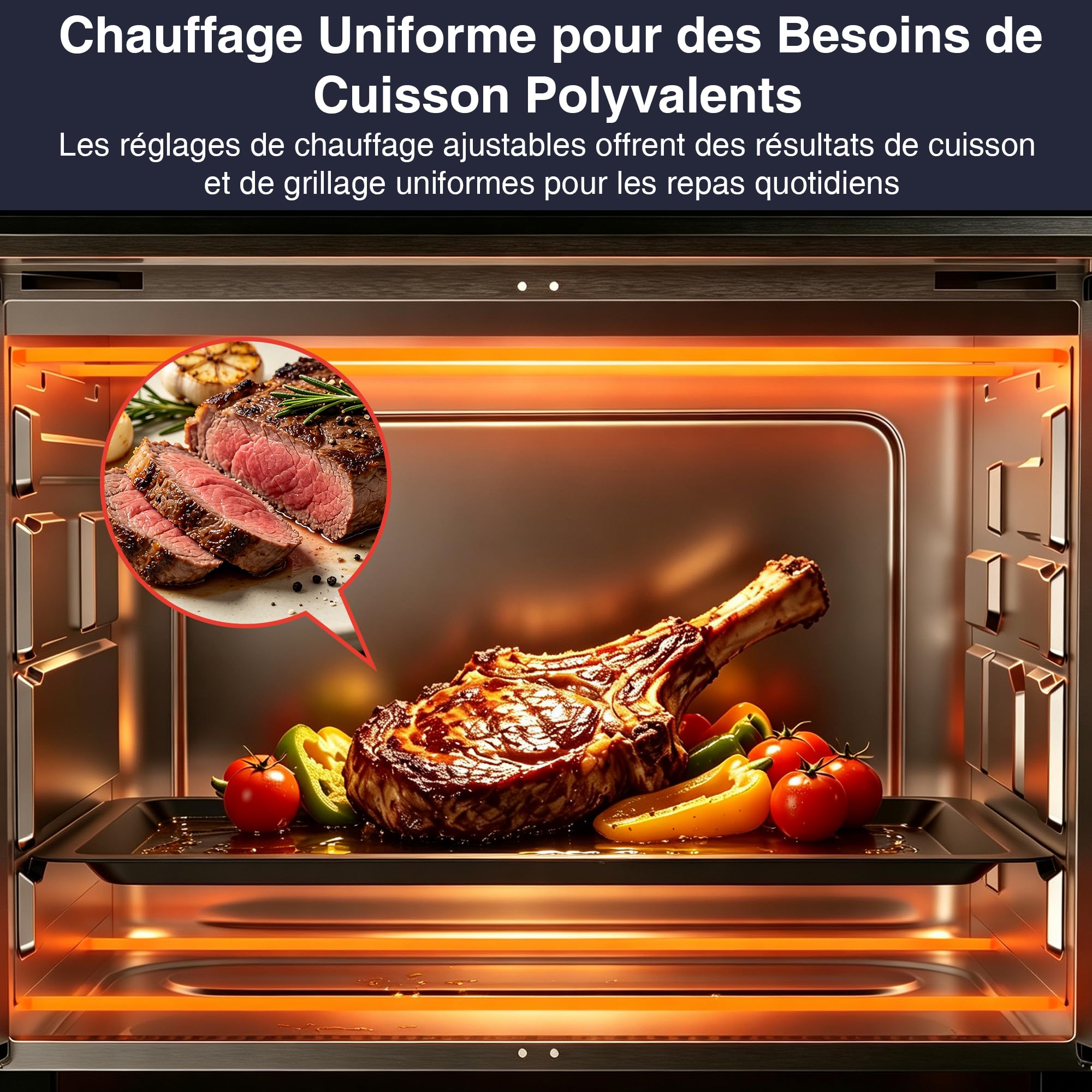 Mini Four Électrique 38L, Four Posable Double Porte 1600W | 3 Modes de Chauffage, Thermostat Réglable 250°C, Minuteur 60 min, Four à Pizza pour Pâtisserie, Poulet Rôti, Repas Familiaux