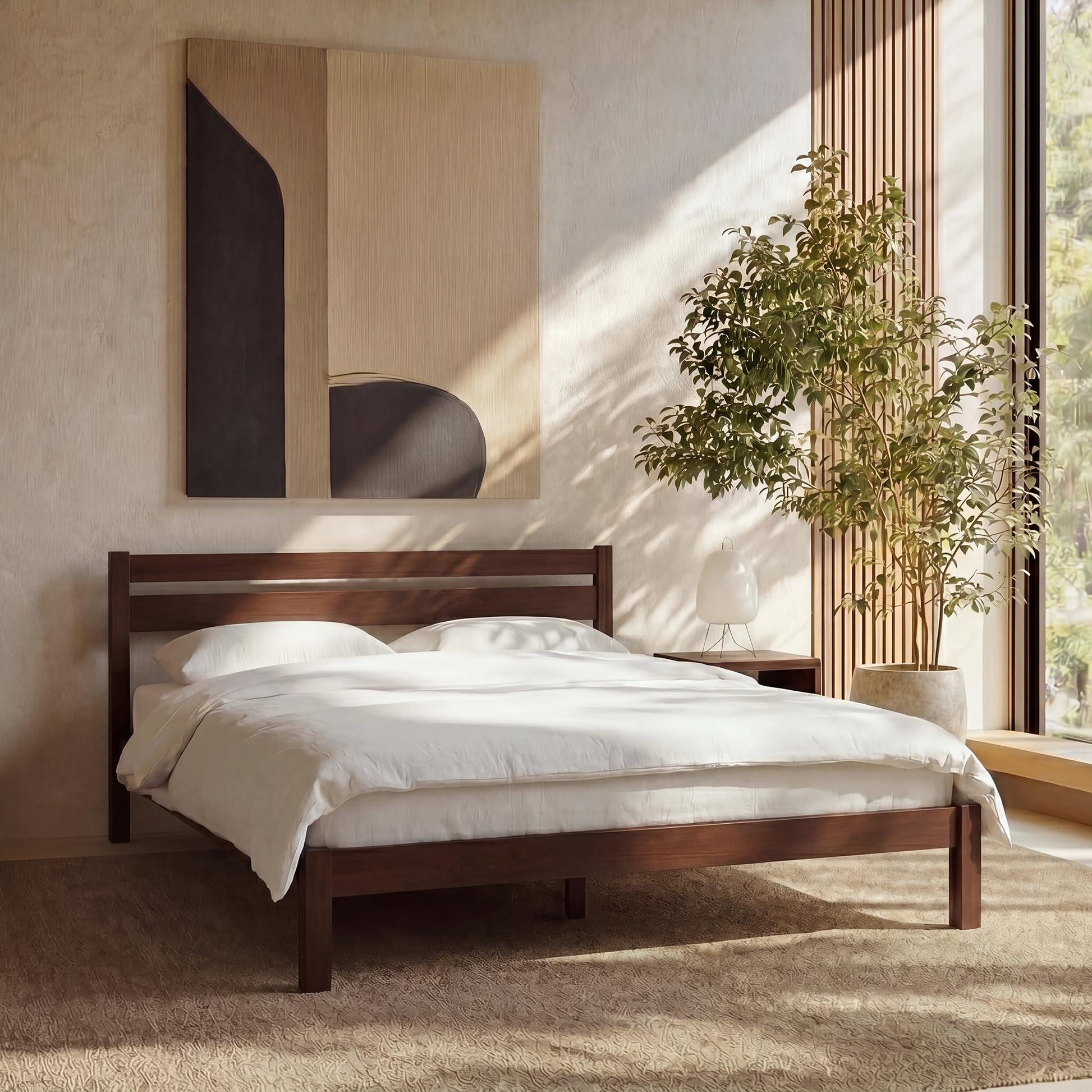LIFEMENT Classic Wood Platform Bed Frame