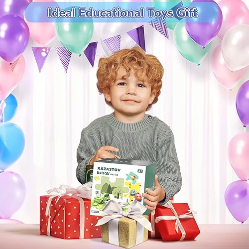 Miniatura 7 de Juego de rompecabezas de coche de pista, rompecabezas de plástico para niños de 3 a 5 años con vehículos, rompecabezas de carril, pistas de