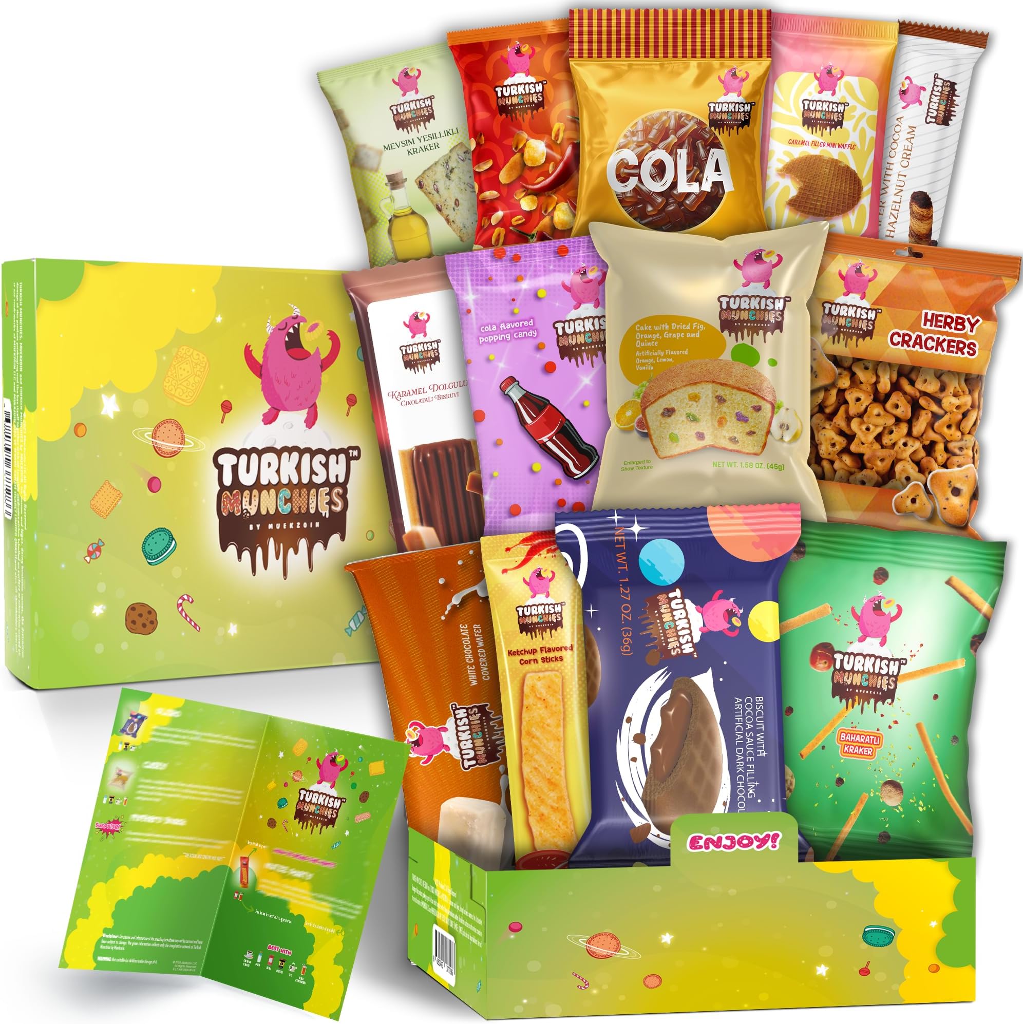 International Food Hamper | Premium Exotic Foreign Foods | Unique Hampers & Gourmet Gift for Men and Women | American Alike Retro Turkish Foods | Full-Size + Bonus Snacks