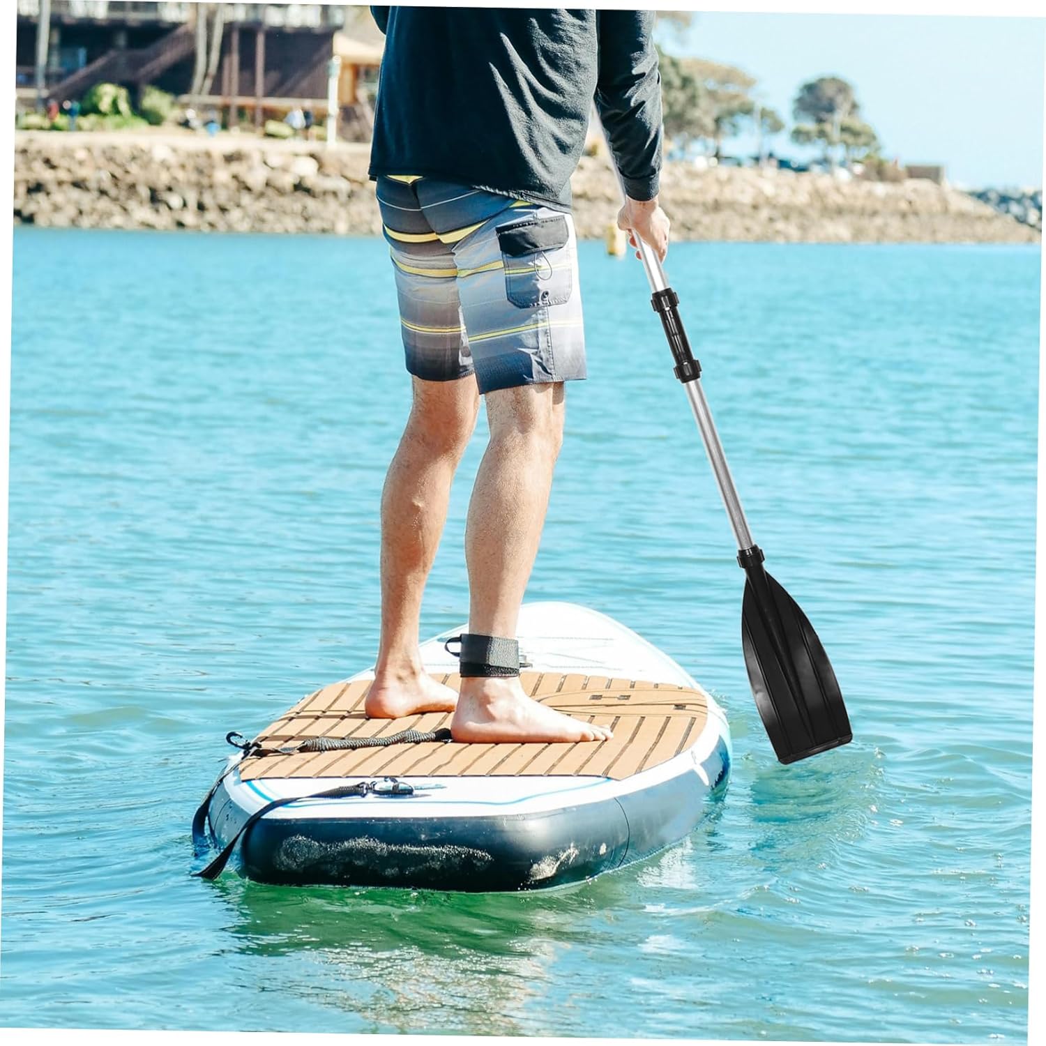 1Set Detachable Aluminum Alloy Kayak Paddles Lightweight Oars for Inflatable Boats Easy to Assemble Nonslip Handle for Comfortable Grip for Boating Canoeing and Water