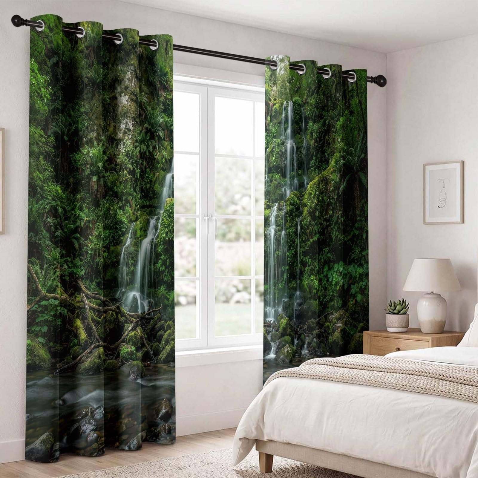 Rideaux Occultant Paysage Naturel 91.5 x 214 cm (L x H) Lot de 2