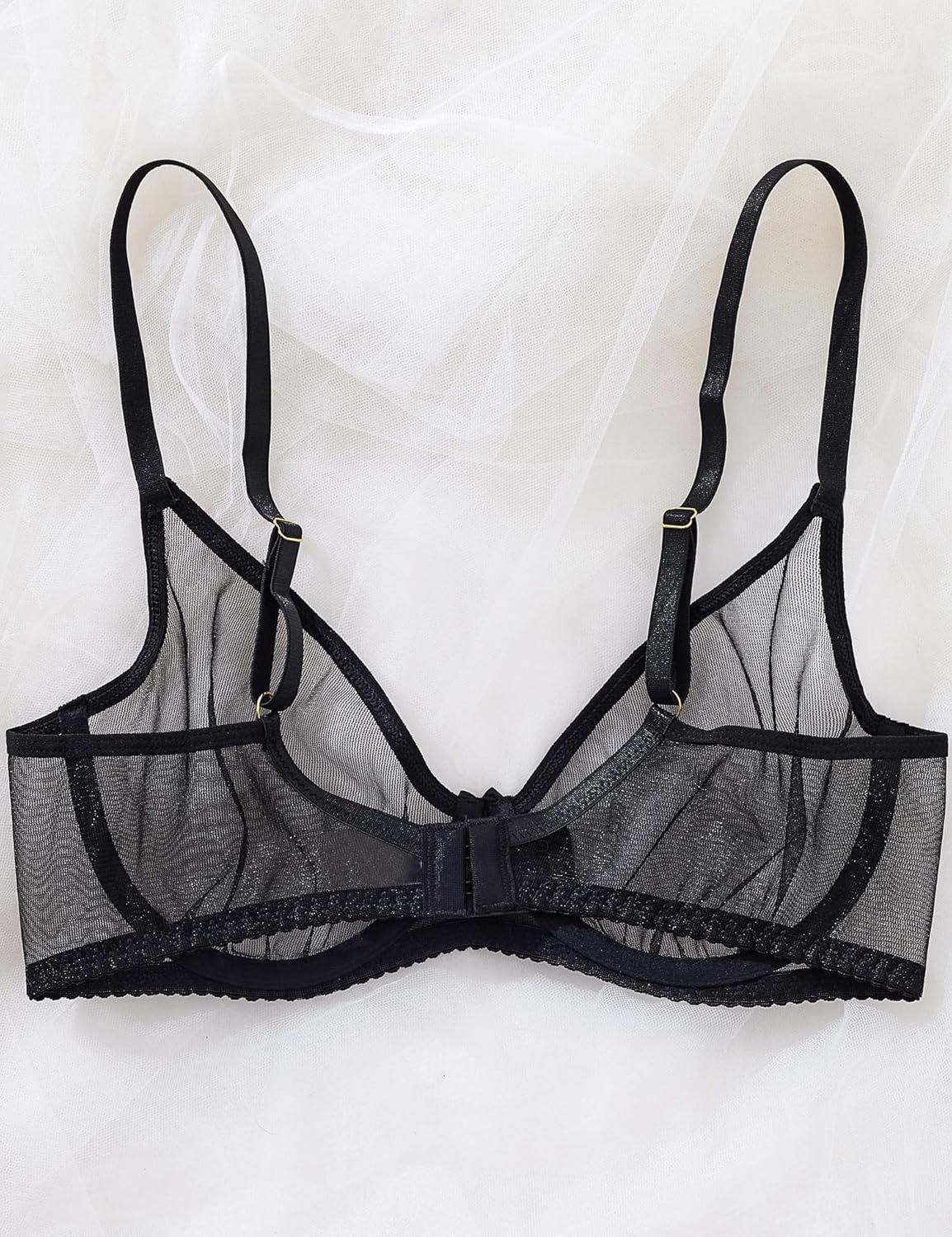 Sexy Sheer Bras for Women Demi Mesh See Through Lingerie Bralette Unlined Underwire Plunge No Padded Bra - Image 5
