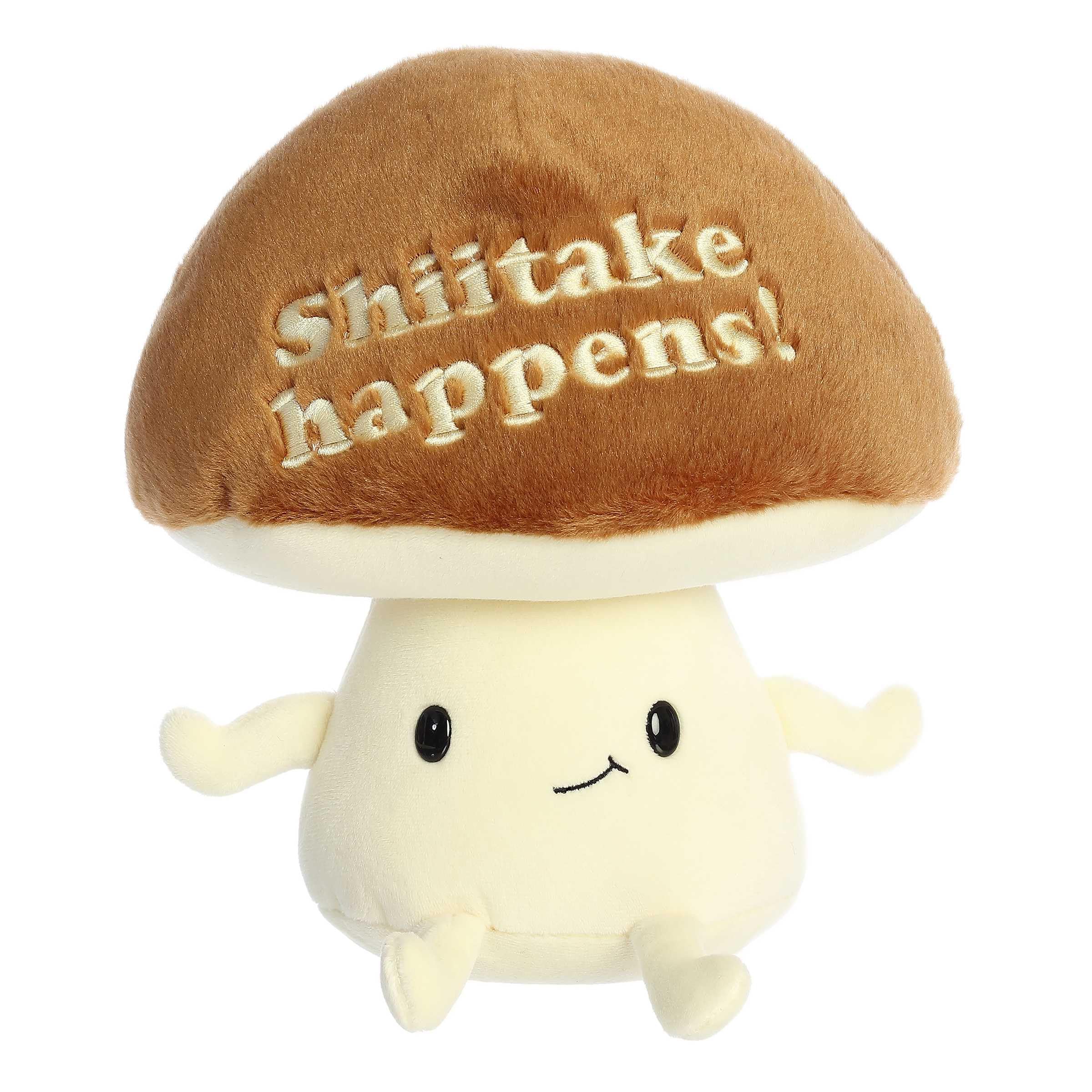 Aurora Witty JUST Sayin' Shiitake Happens Stuffed Animal - Expressive Characters - Quirky Gift Ideas - Brown 9 Inches