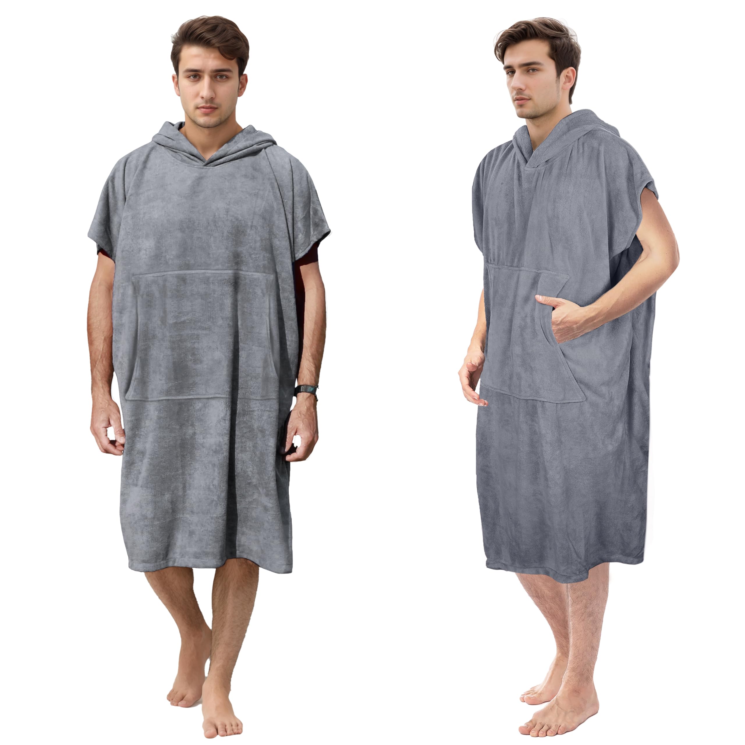 Catalonia Absorbent Surf Poncho Men Women, Quick Dry Towel Changing Poncho, Hooded Towel Poncho Adult, Changing Robe for Beach Surfing Swimming