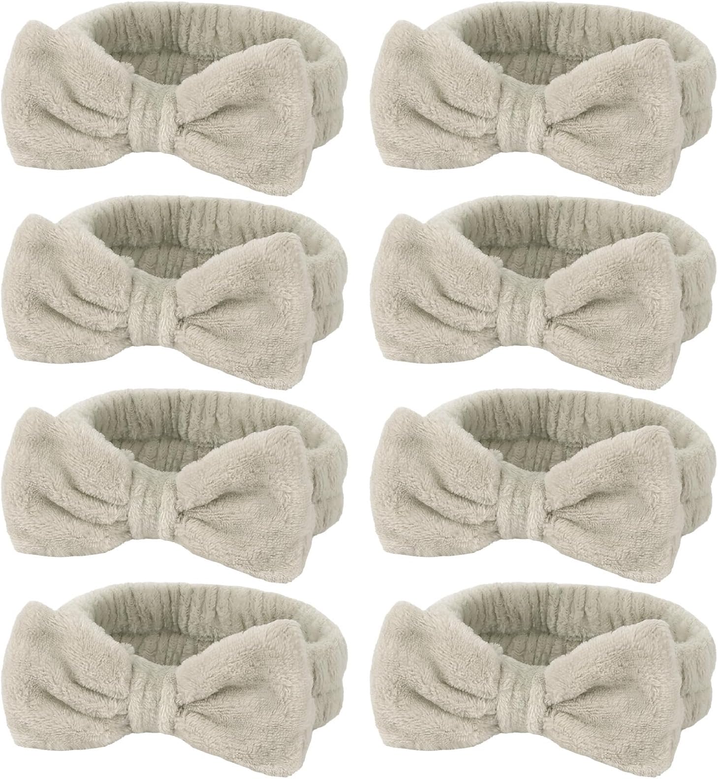 Ondder 8 Pcs Coffee Skincare Headbands Microfiber Hairband for Women Facial, Make Up, Spa, Yoga, Hair Band - 1 Pack of 8 Headbands