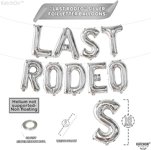 Miniatura 4 de KatchOn, Last Rodeo - Decoraciones para despedida de soltera – Enorme, paquete de 80 | Últimos globos de Rodeo con cortina de flecos rosa y plateada