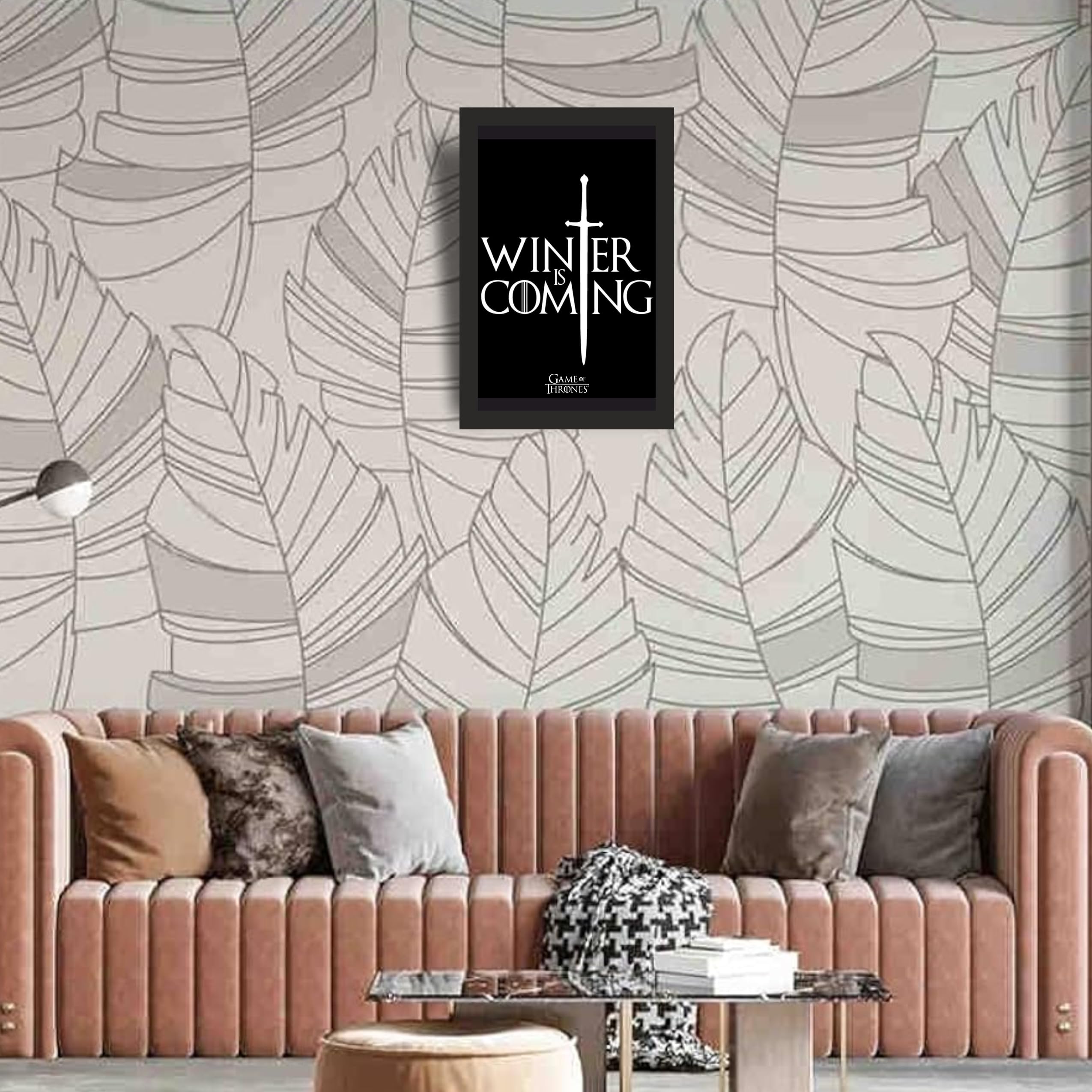 Winter Is Coming Sword Quote Wall Art Photo Frame A4 Black