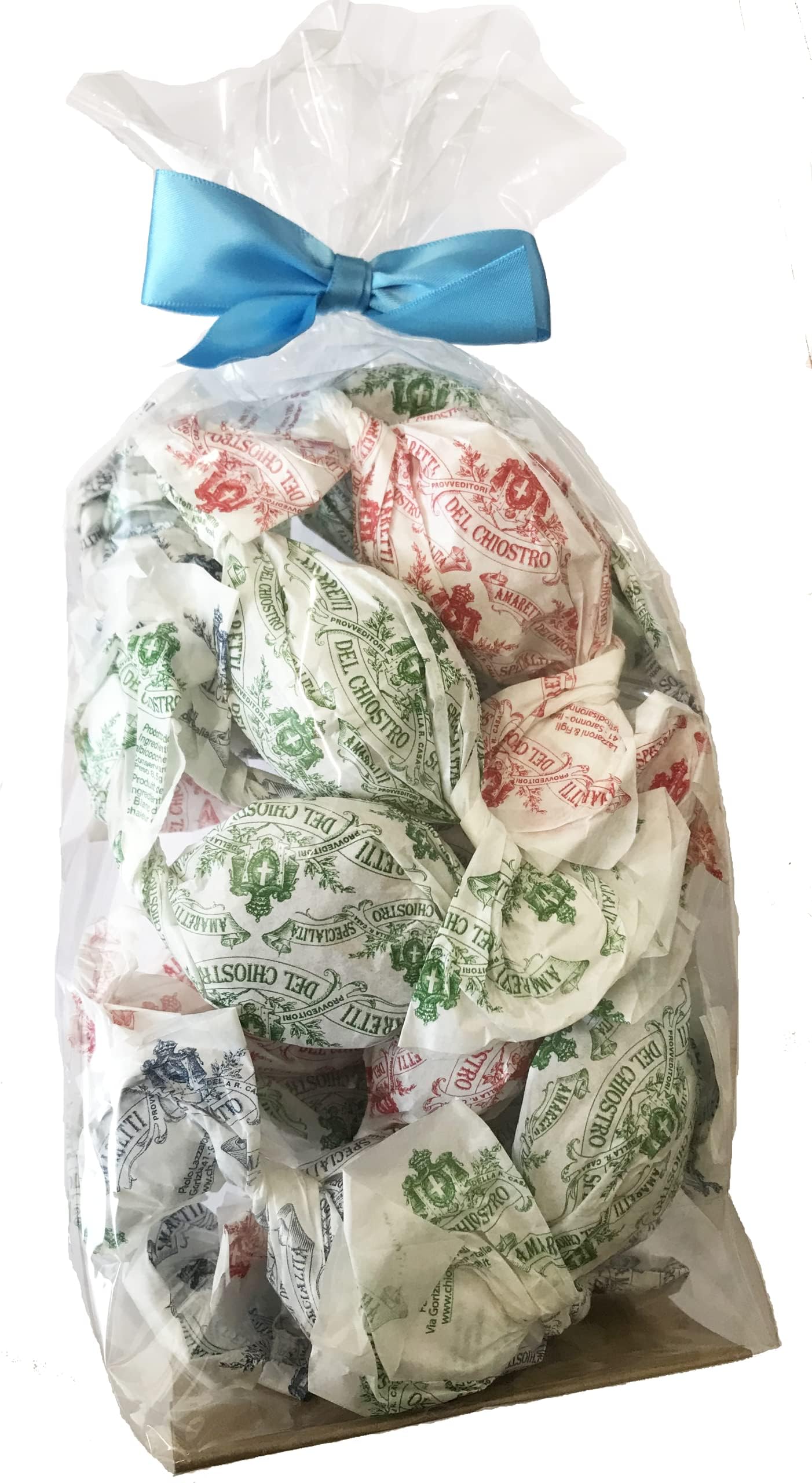 Amaretti del Chiostro Crunchy individually wrapped Italian Amaretti Biscuits in gift Bag 16 biscuits (approx 150g) Glten Free