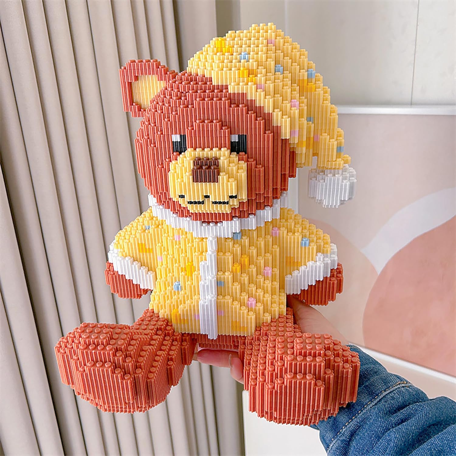 Pajama Bear Building Blocks Set, 6000 PCS 3D Animal DIY Bear Building Blocks Bricks Toy Model, MOC Micro Building Model Kit, Construction Toys Gift for Adults and Teens (Pajama Bear)