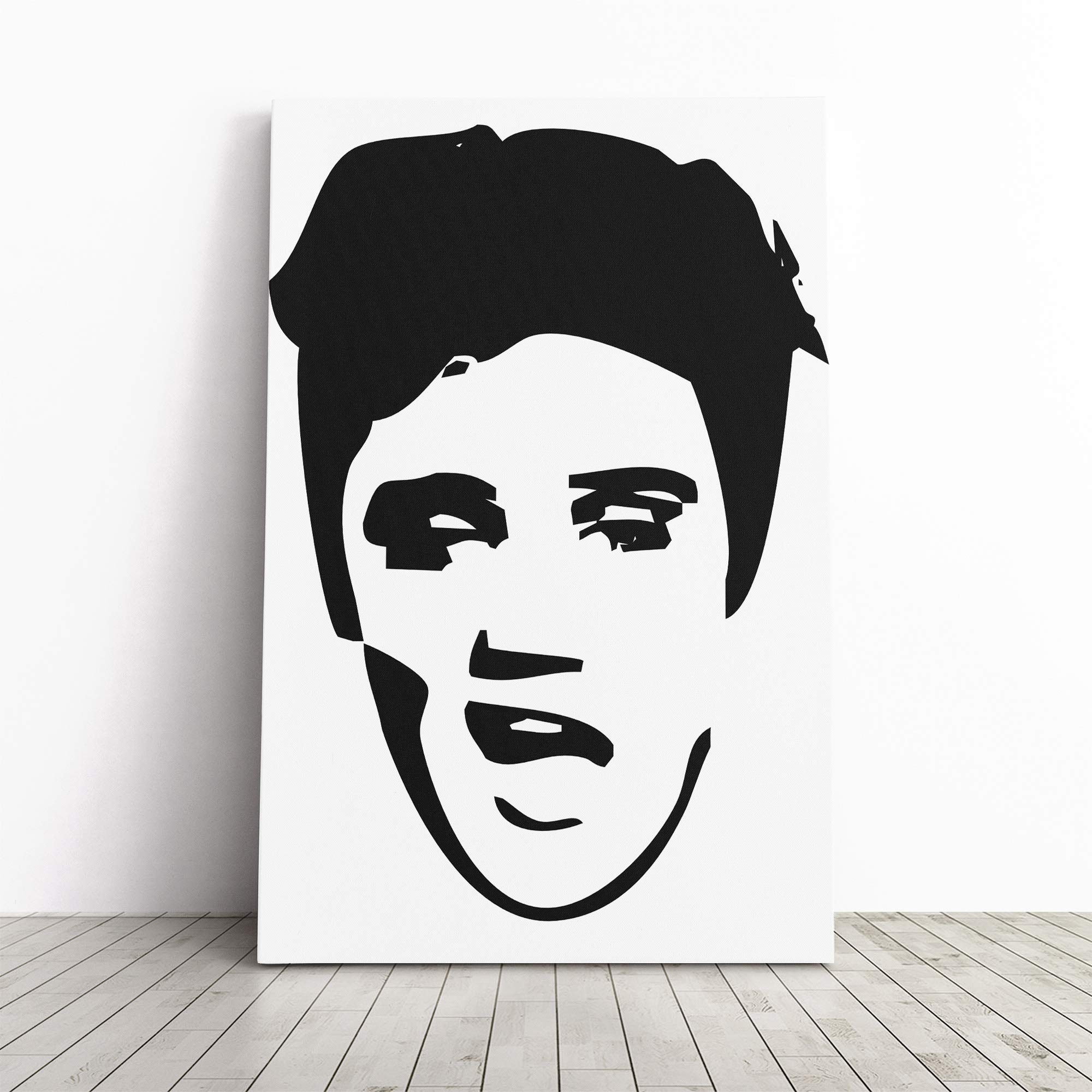 Wall Elvis Presley Face Art Canvas Print | Gallery Wrapped 30mm Frame Wall Art | 24x16 inches | Ready to Hang | Contemporary People Picture | Living Room Bedroom Lounge Office