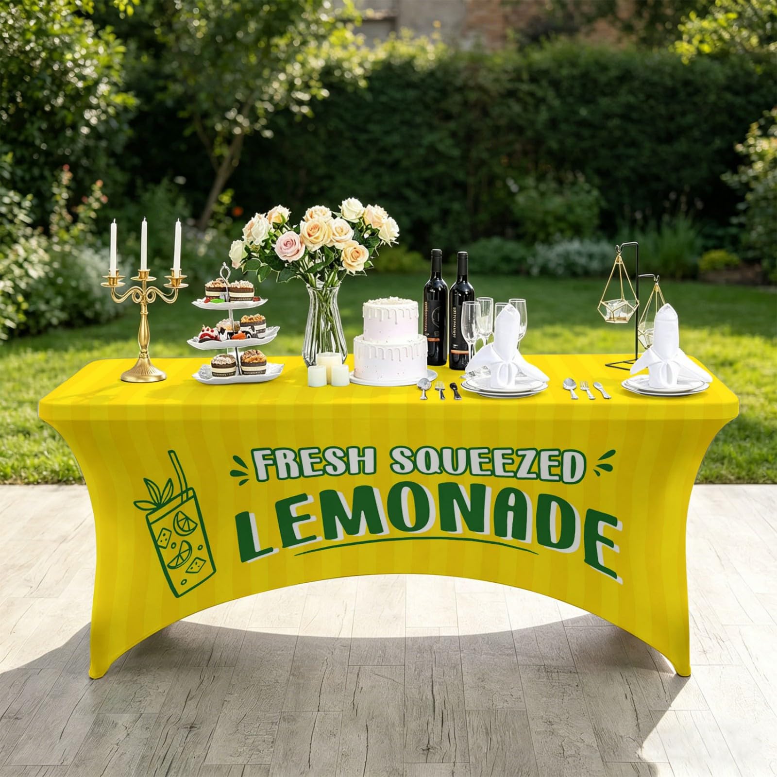 Nappe rectangulaire spandex extensible pour stand limonade