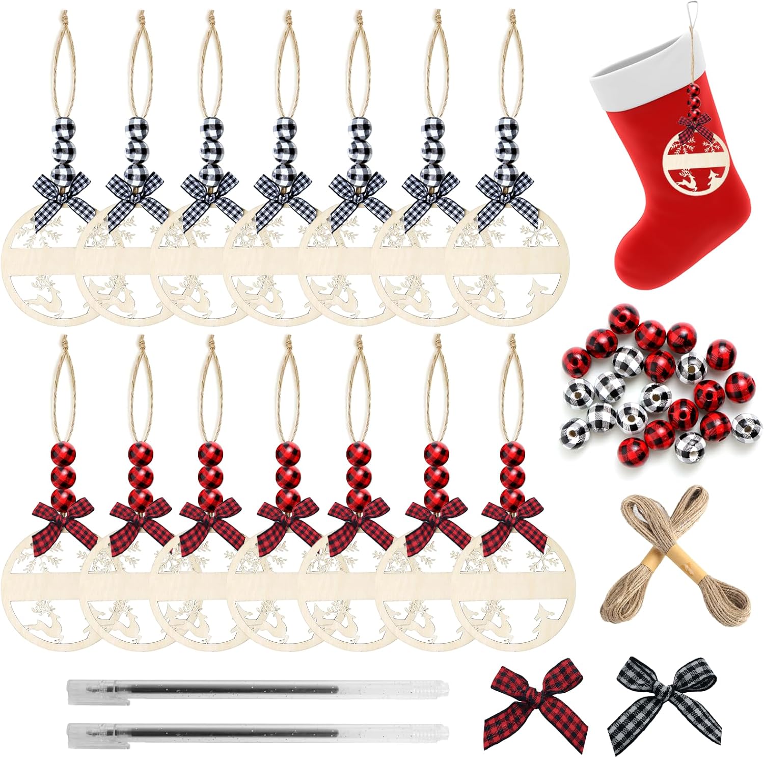 ZYNERY 15 Pcs Christmas Stocking Name Tags,Wooden Name Tags