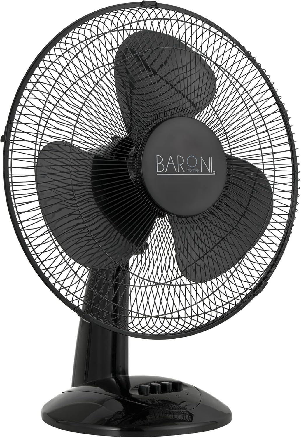 Baroni Home Ventilador de Mesa con Pala de 40 cm, 3 niveles de velocidad, Inclinación Ajustable - Negro