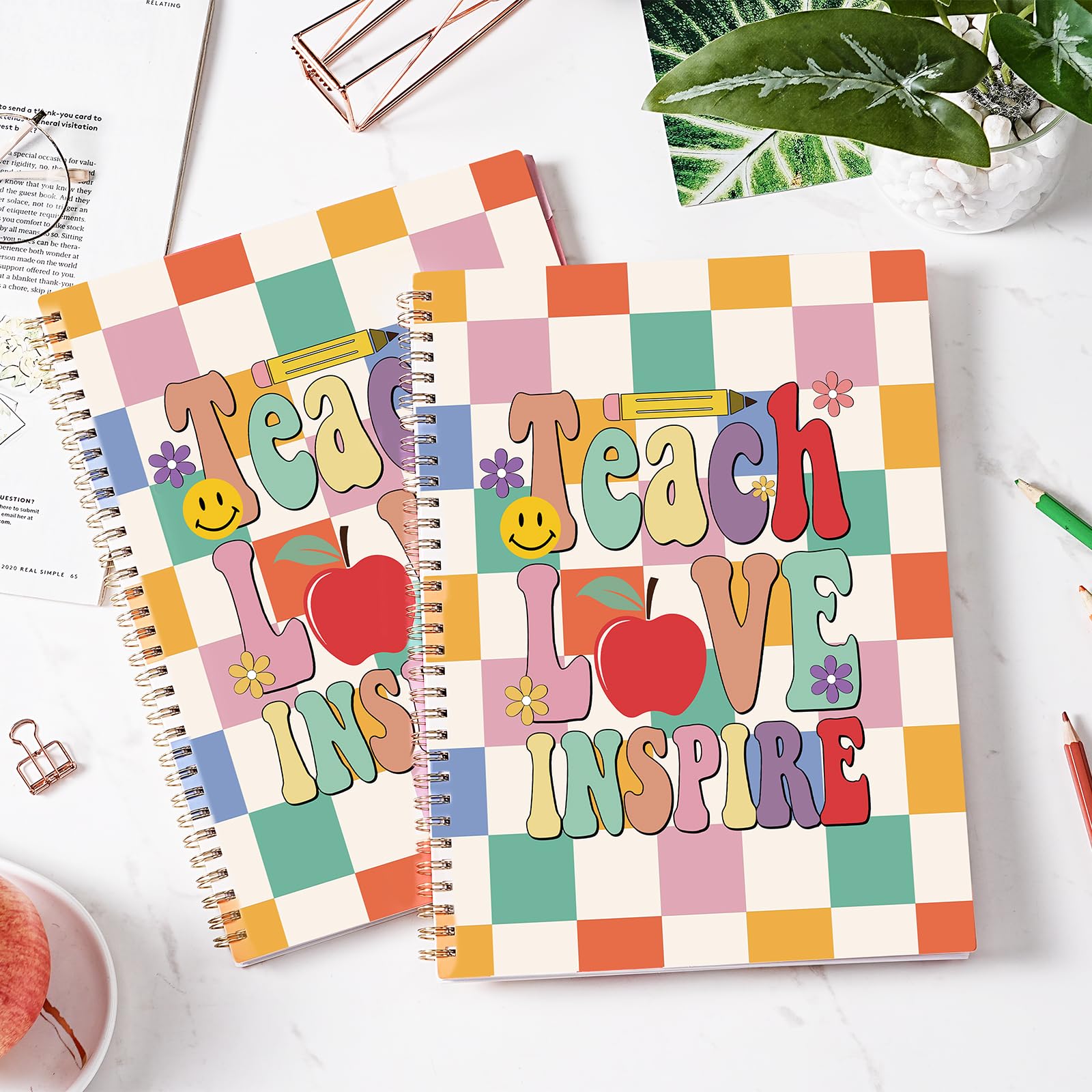 Lehrerplaner, undatiert, 21,6 x 27,9 cm, ideal für die Schule | Unterrichtsplanbuch mit Aufklebern, Stundenplan, Wochenkalender