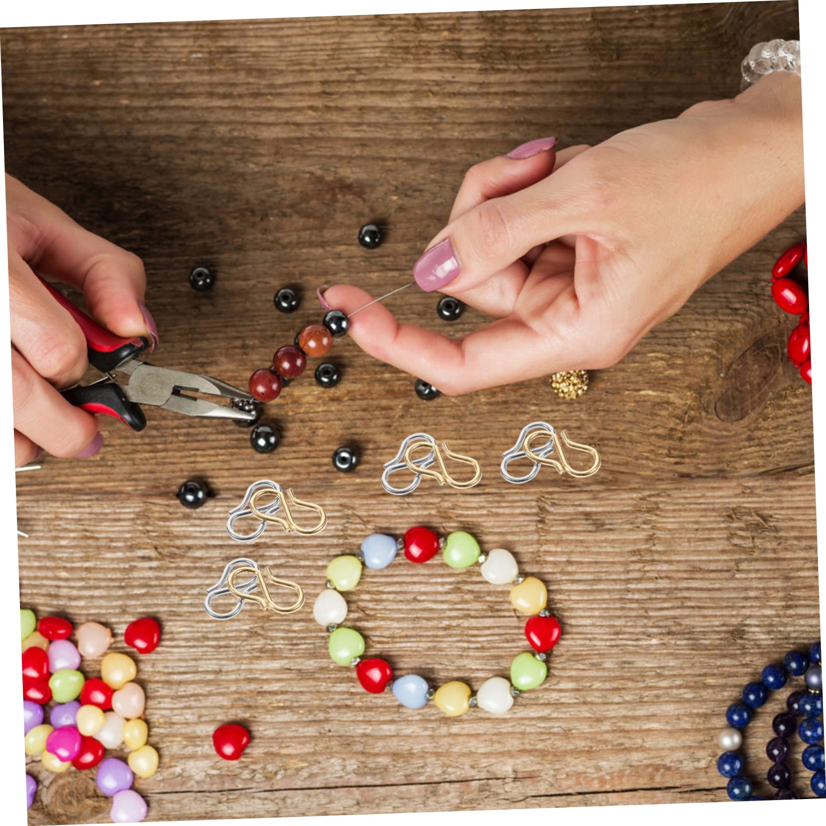 Angoily 5 Pezzi Chiusure per Gioielli Inossidabile S Shape per Diy per Creazione e Riparazione Collane e Bracciali Materiale Resistente e Pratico