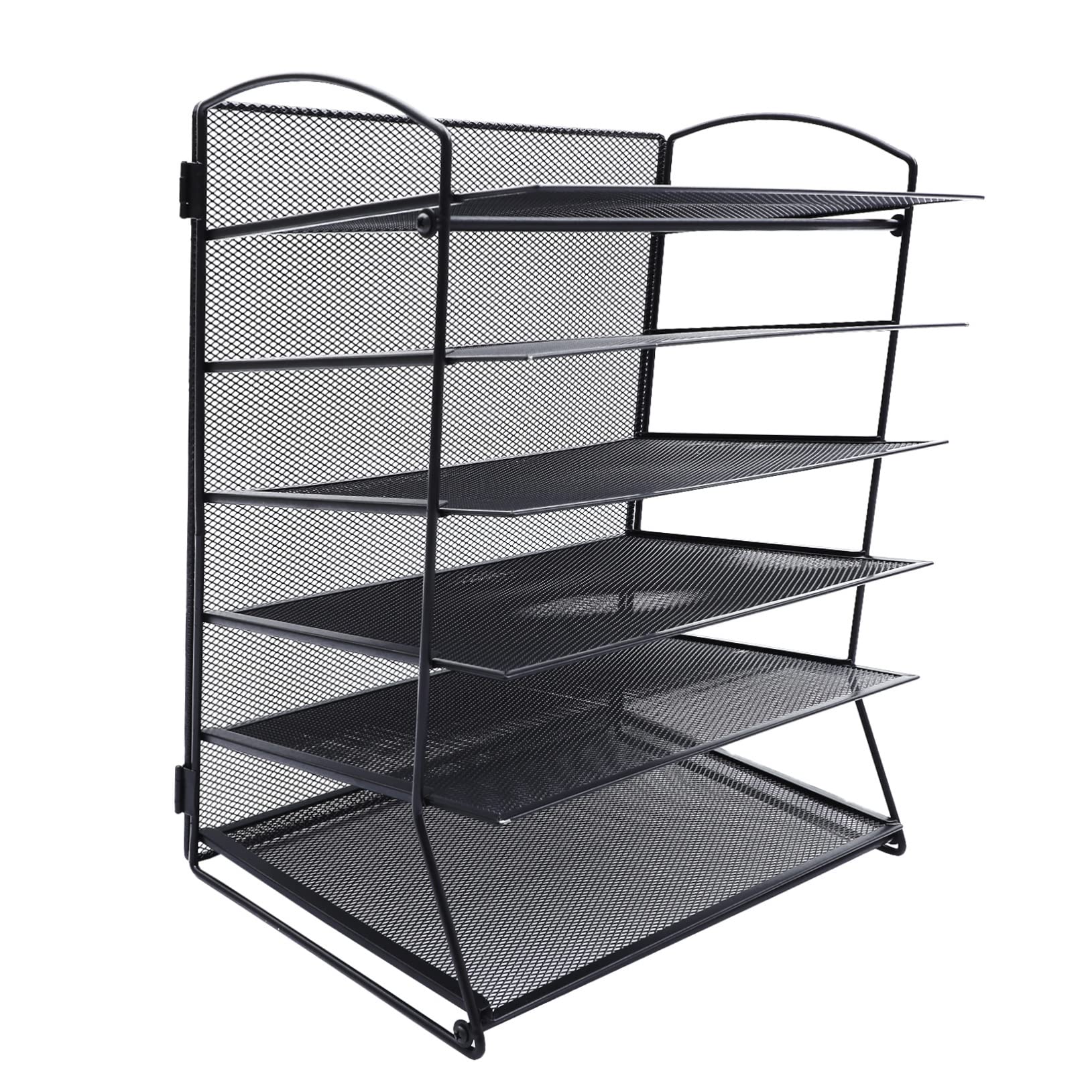 Juego de archivadores de escritorio, apilable, de plástico, bandeja de archivos, bandeja de cartas, bandeja de papel de metal, organización de documentos, bandejas de archivo de malla de hierro