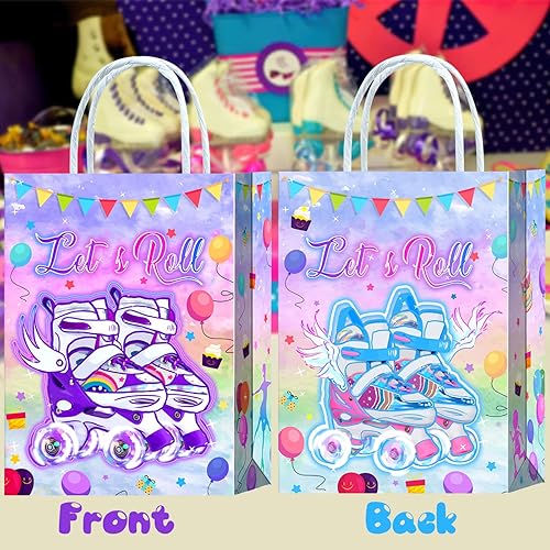 Miniatura 7 de 16 bolsas de regalo para patines de acuarela para patinaje sobre ruedas, suministros de fiesta de cumpleaños, regalos de patines, golosinas de