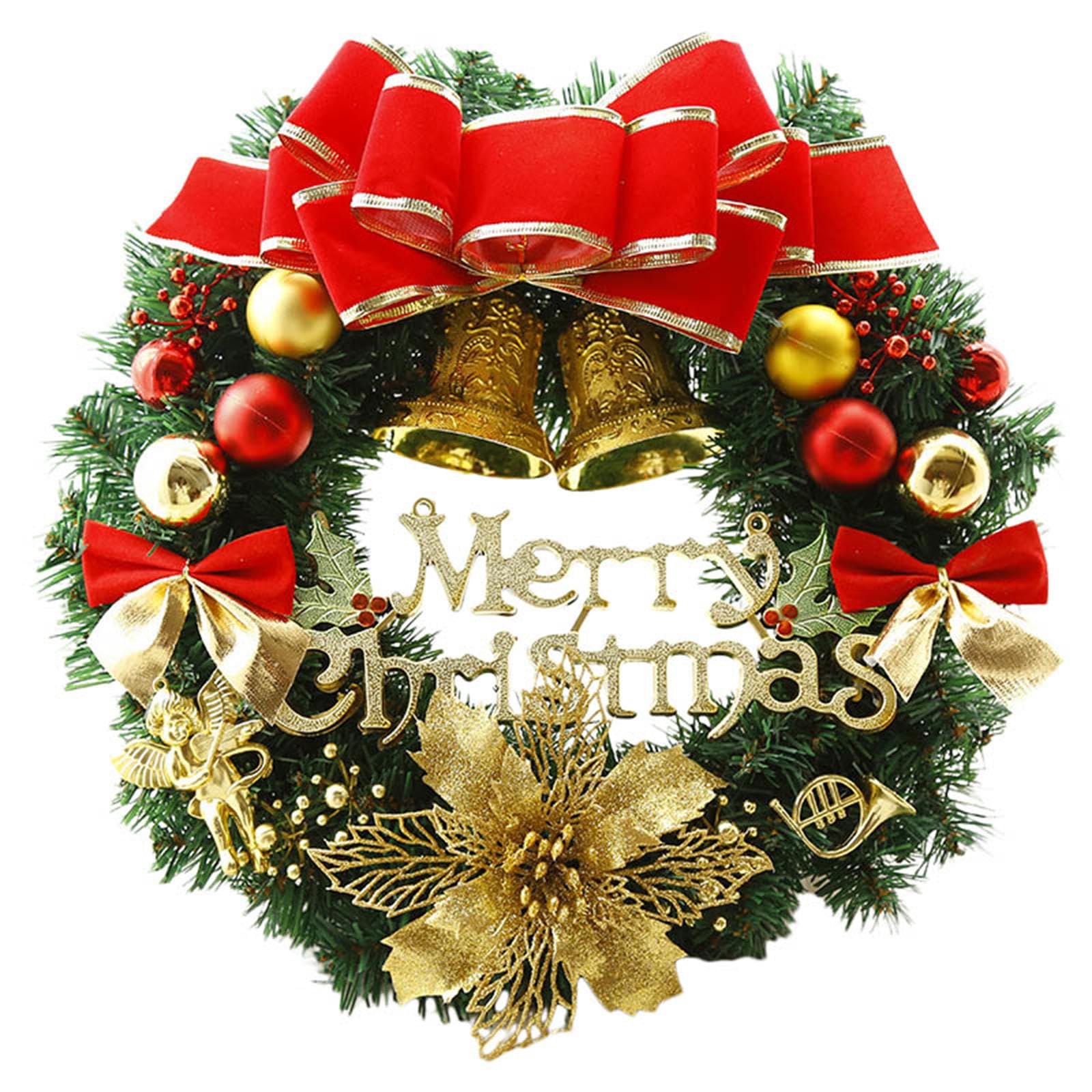 Yhplxyuus 30cm / 40cm Artificial Holiday Wreath Festive Party Supply Decorative Christmas Wreath for Indoor & Outdoor Decorations Front Door Ornament