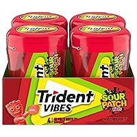 Vista 20 de Trident Vibes SOUR PATCH KIDS Redberry - Goma de mascar sin azúcar, botella de 40 piezas